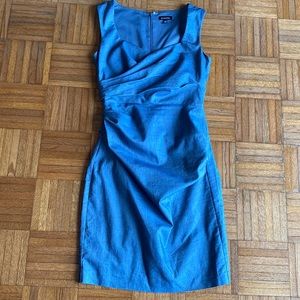 Le Château Vintage denim aspect sweetheart neckline dress